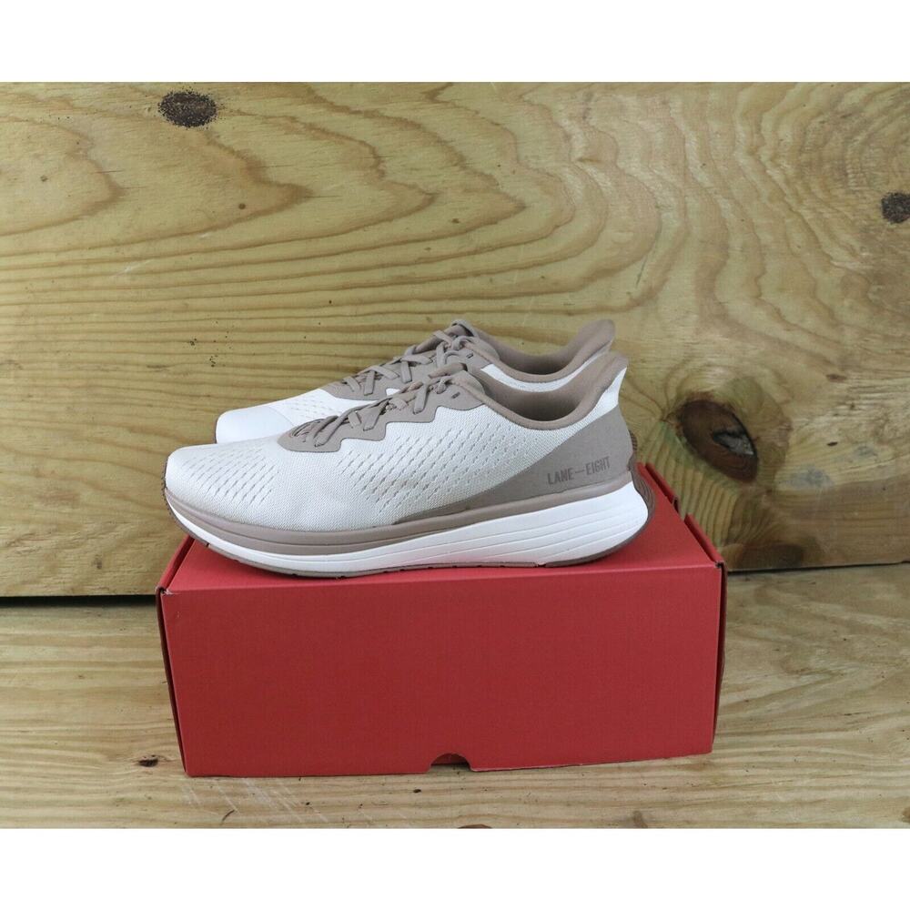 New Lane Eight Shoes Mens 10 Relay Trainer White Brown RT1102 Sneakers